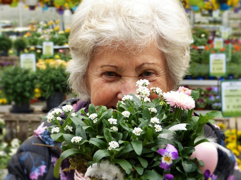 woman, seniorin, nature